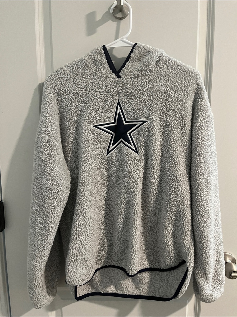 NFL Gray Sherpa Crewneck with Navy Star Logo
